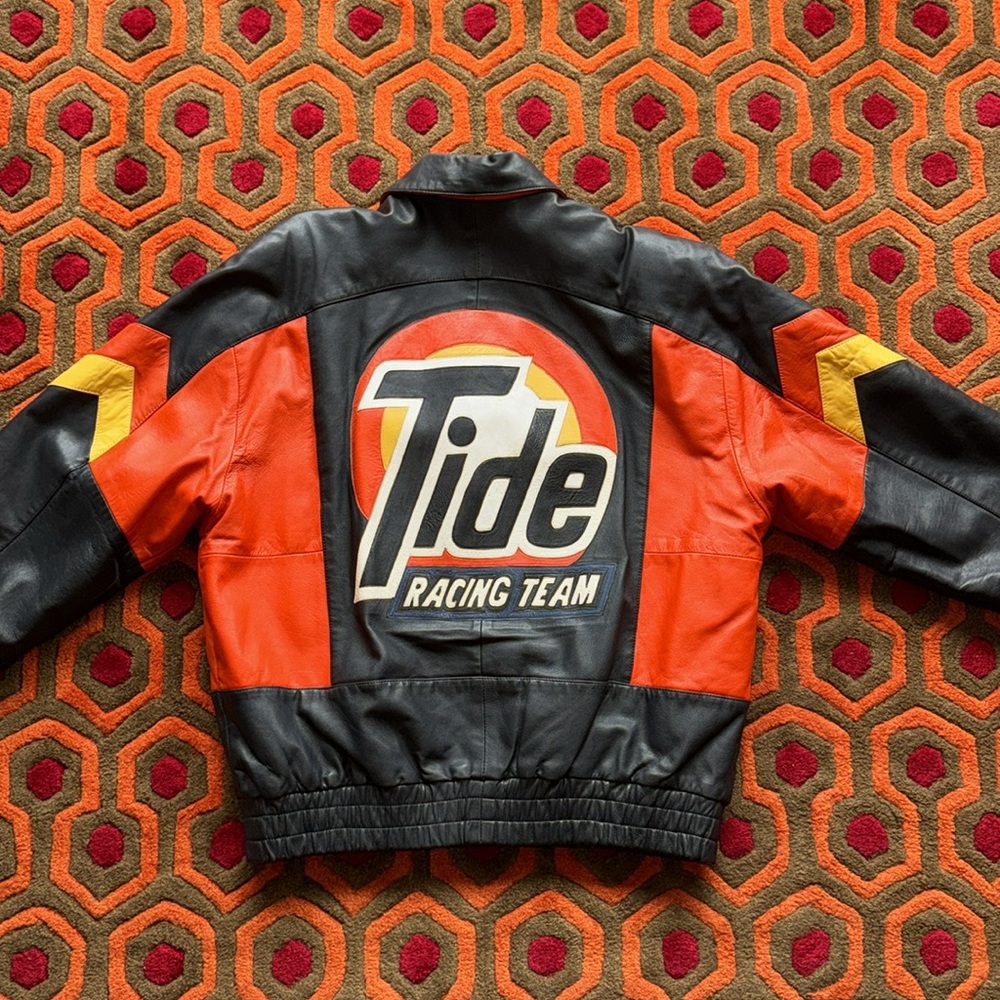 MAKE OFFER! Tide Racing Team Leather Jacket Men's Small/Med coat